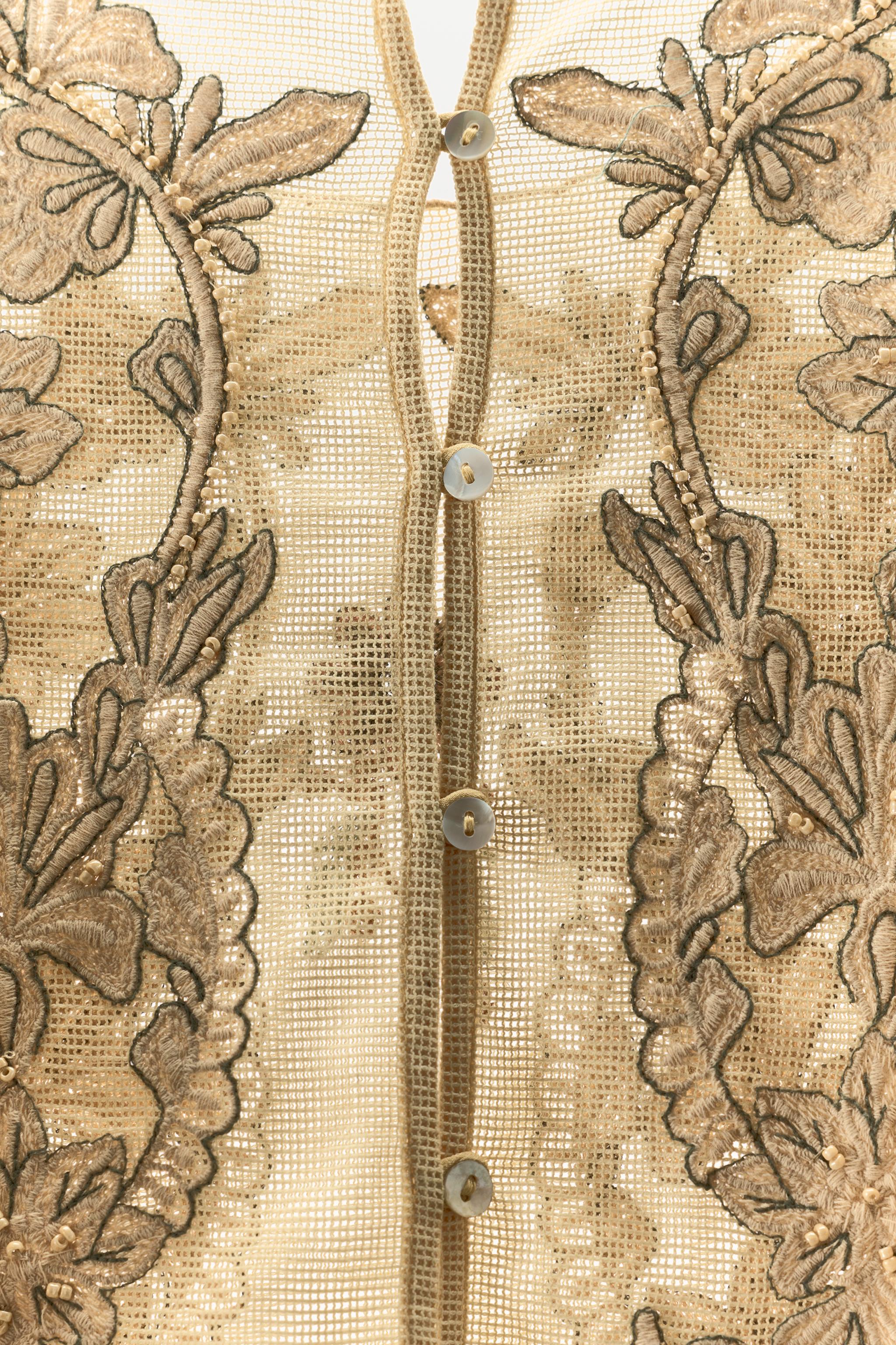 TULLE JUMPSUIT WITH EMBROIDERY AND BEADS